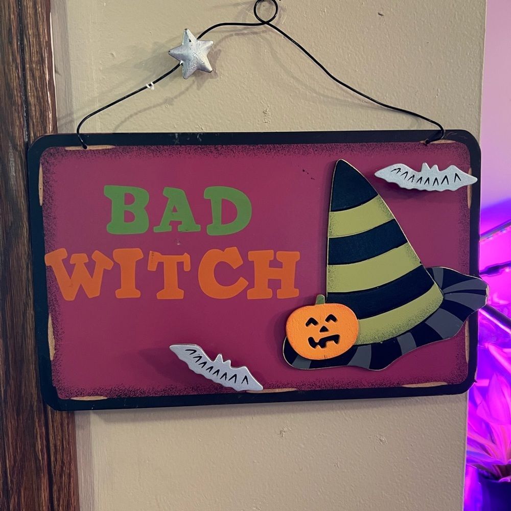 11x6 Halloween plaque good witch or bad witch